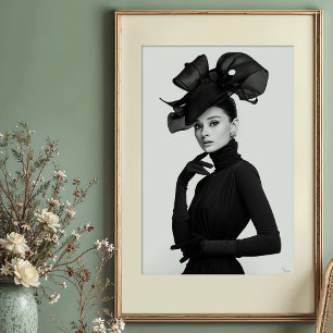 Póster Drama escultural: retrato monocromo vanguardista