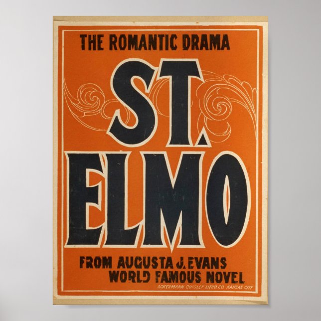Póster Drama romántico, 'St. Teatro Elmo' Vintage (Frente)