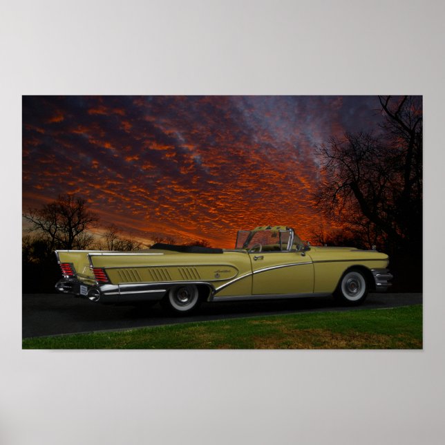Póster Dramatic 1958 Buick convertible poster (Frente)