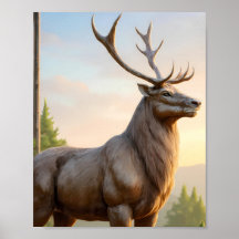 Dramatic Animal Art: Robust Reindeer Portrait