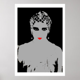 Póster Dramatic Woman With Red Lips