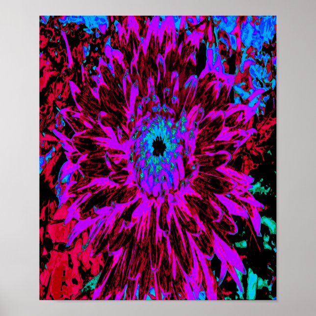 Póster Dramática Crimson Red, Purple y Black Dahlia (Frente)