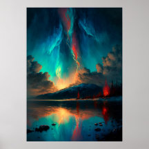 Dramático cielo y cielo azul en el agua