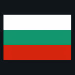 Póster Drapeau Bulgarie tricolore<br><div class="desc">Drapeau de la Bulgarie: " Съединението прави силата " → L'union fait la force ! 
Il se compose de trois bandes horizontales: blanc,  vert et rouge. Le blanc symbolise la paix,  le vert la fertilité des terres bulgares et le rouge le courage du peuple.</div>