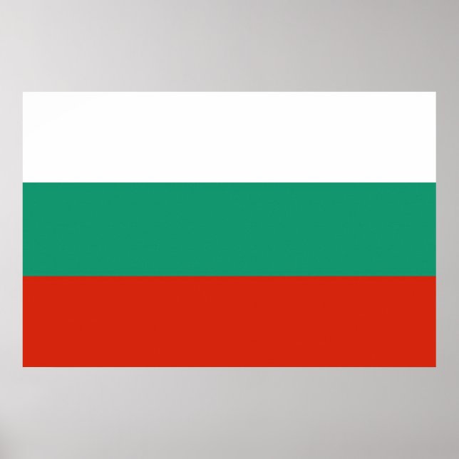 Póster Drapeau Bulgarie tricolore (Frente)