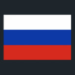 Póster Drapeau Russie tricolore<br><div class="desc">Le drapeau de la Russie est composé de trois bandes horizontales: blanche,  bleue et rouge.</div>