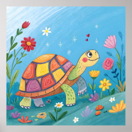 Póster Drawing Baby Turtle
