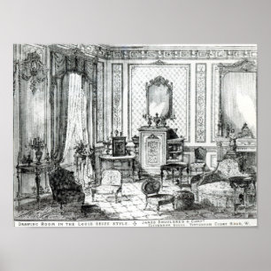 Póster Drawing Room in the Louis Seize Style