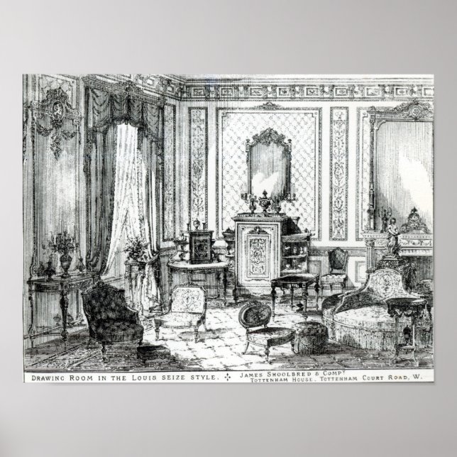 Póster Drawing Room in the Louis Seize Style (Frente)