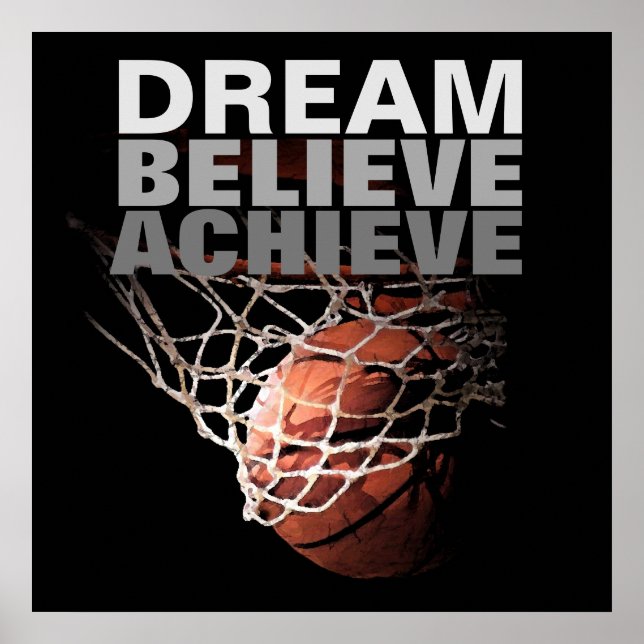 Póster Dream Believe Achieve Basketball (Frente)