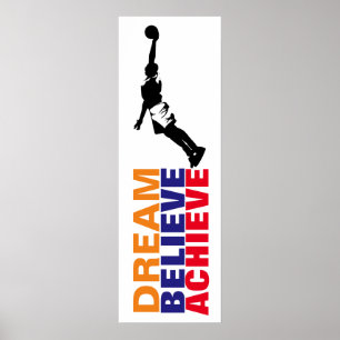 Póster Dream Believe Achieve Basketball Pop Art