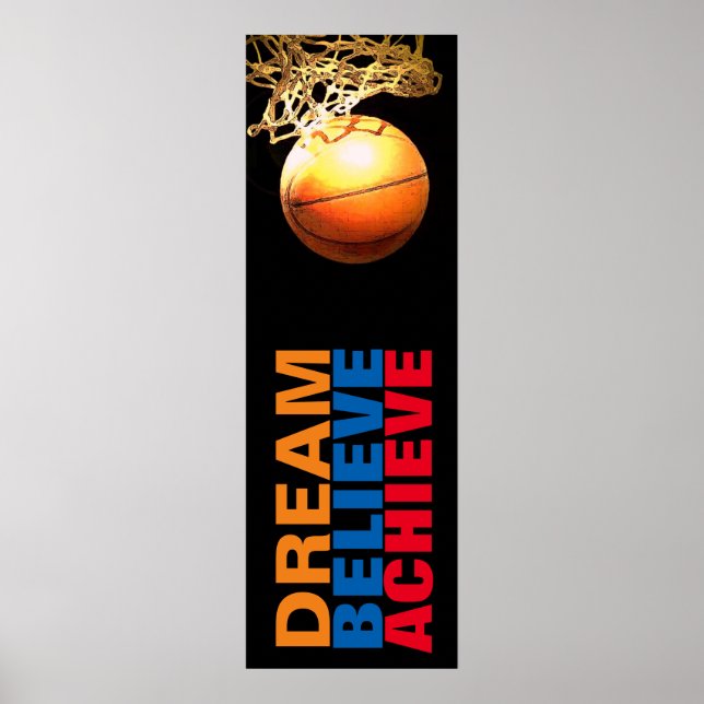Póster Dream Believe Achieve Basketball Puerta Elegante (Frente)
