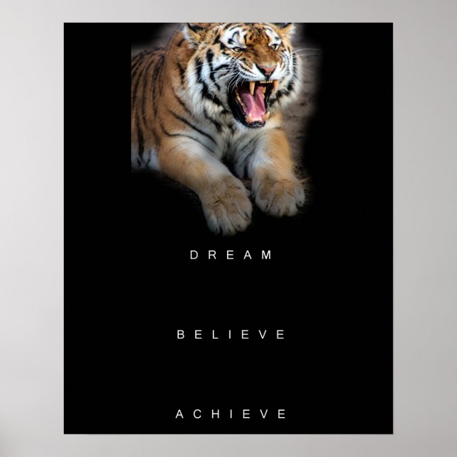 Póster dream believe achieve motivational quote (Frente)
