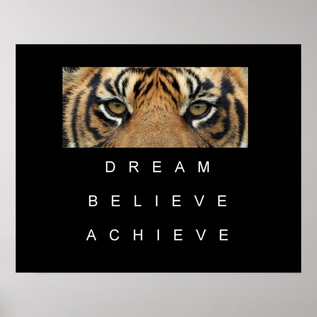 Póster dream believe achieve motivational quote (Frente)