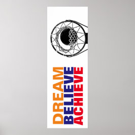 Póster Dream Believe Achive Basketball Pop Art Style