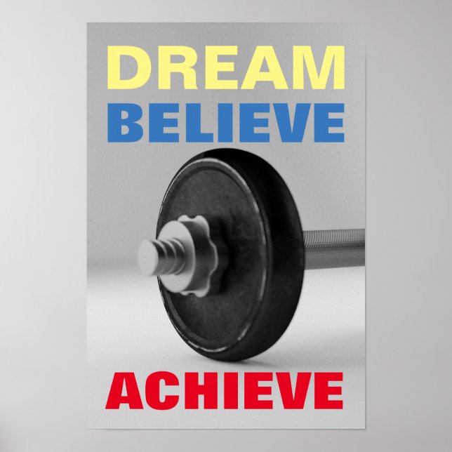 Póster Dream Believe Lograr Construcción de Cuerpos Motiv (Frente)