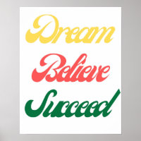 Dream Believe Succeed Motivational Typography