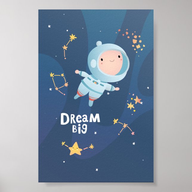 Póster Dream Big Boy Astronauta Poster (Frente)