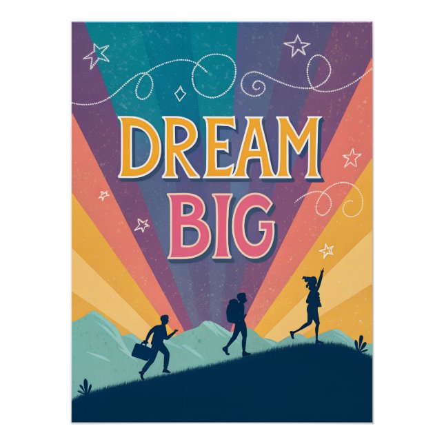 Póster Dream Big Inspirador Motivation Wall Art Post (Anverso)
