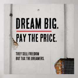 Póster Dream Big Inspirational Quote Urban Style