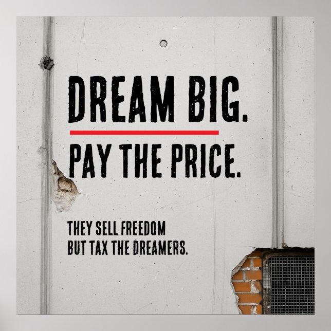 Póster Dream Big Inspirational Quote Urban Style (Frente)