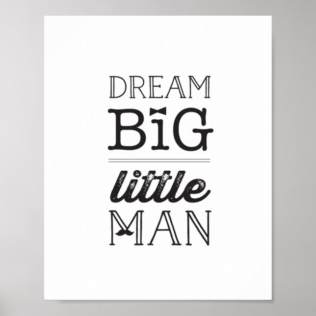 Póster Dream Big Little Man Classic Boy Baby Nursery Art (Frente)