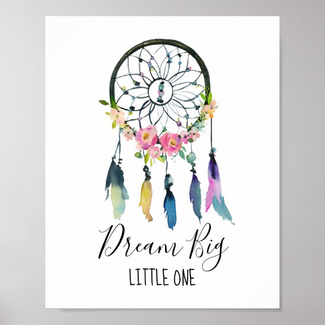 Póster Dream Big Little One Dreamcatcher Baby Nursery (Frente)