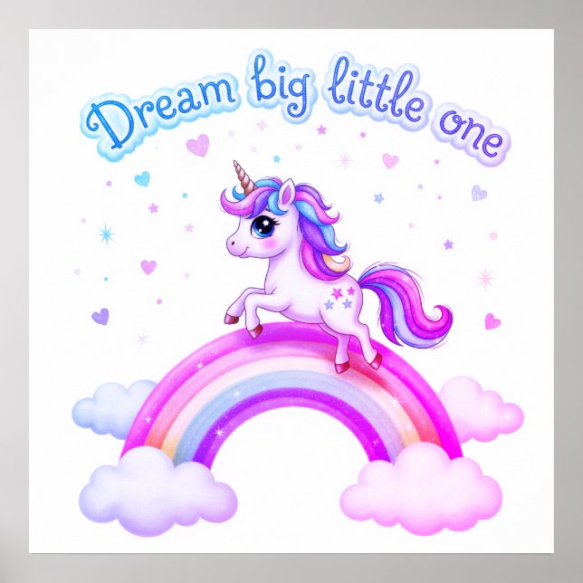 Póster Dream Big Little One Unicorn Magic (Frente)