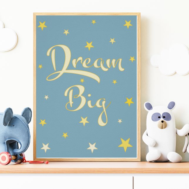 Póster Dream Big Nursery Wall Art Poster estrella amarill (Subido por el creador)