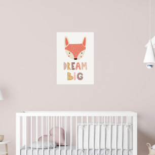 Póster Dream Big   pequeño y bonito zorro