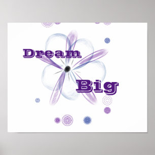 Póster Dream Big Personalizado Flower Art Poster Inspirad