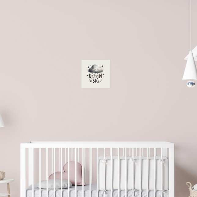 Póster Dream Big - Poster de nube sonriente para niños (Guardería 2)