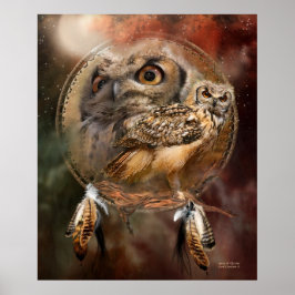Póster Dream Catcher Series-Spirit Of The Owl Poster