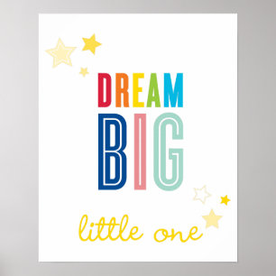 Póster DREAM GRANDES PEQUEÑOS UNA tipografía colores bril