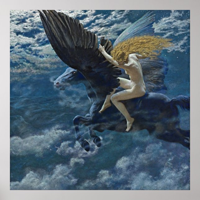 Póster “Dream Idyll - A Valkyrie” by Edward Robert Hughes (Frente)
