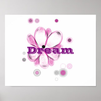 Póster Dream Personalizado Inspirador Flower Art Poster