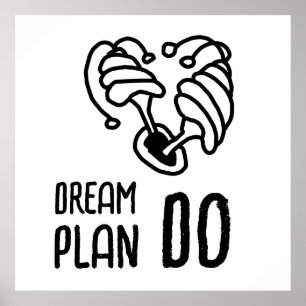 Póster Dream Plan DO Mushroom lineart