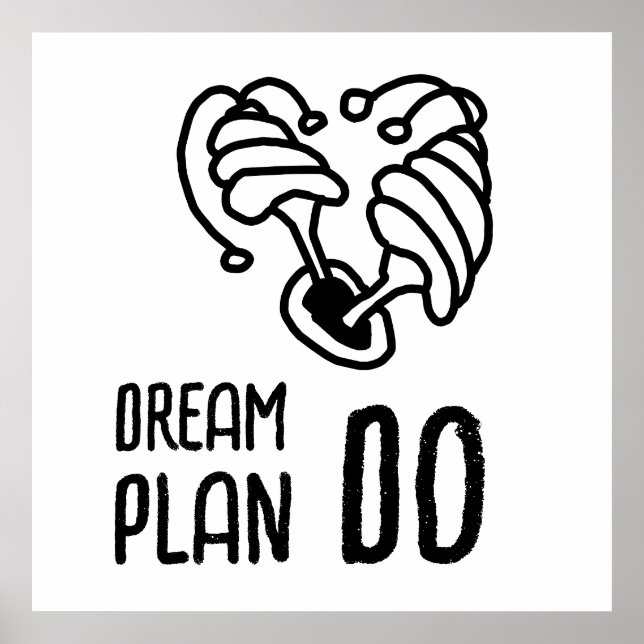 Póster Dream Plan DO Mushroom lineart (Frente)