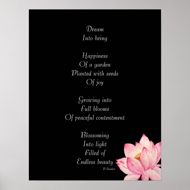 Póster Dream Poem with Lotus Flower (Frente)