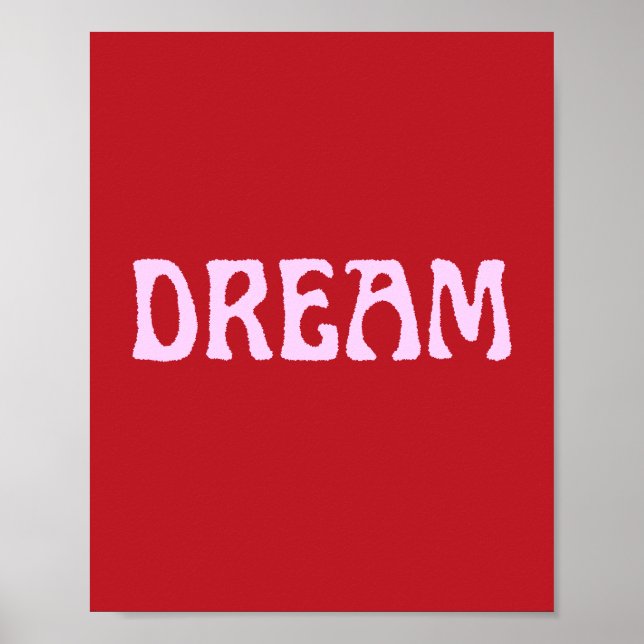 Póster Dream Poster Wall Art in Red and Pink (Frente)