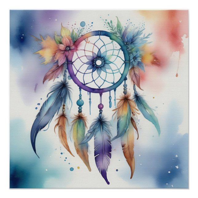 Póster Dreamcatcher acuarelas (Anverso)