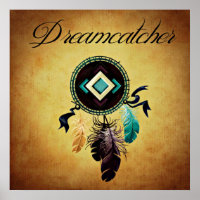 Dreamcatcher en un fondo negro dorado