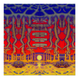 Póster Dreamland psicodélico
