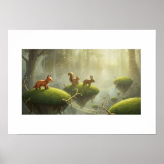 Póster Dreamlike forest scene