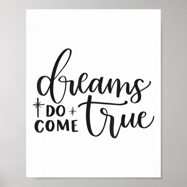 Póster Dreams Do Come True Insrational Motivational Sitiv (Frente)