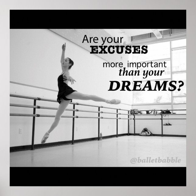 Póster Dreams Motivational Ballet Poster 24x24 (Frente)