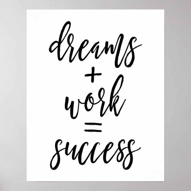 Póster Dreams + Work = Success Poster (Frente)