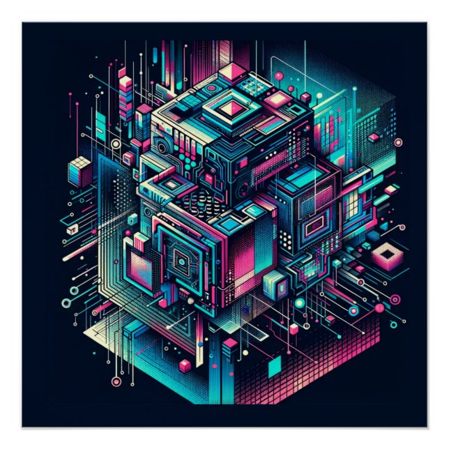 Póster Dreamscape cibernético (Anverso)