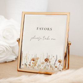 Póster Dreamy Autumn Wildflower Favor Rótulo