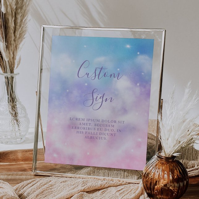 Póster Dreamy Cloud Bridal Shower Personalizado Rótulo (Subido por el creador)